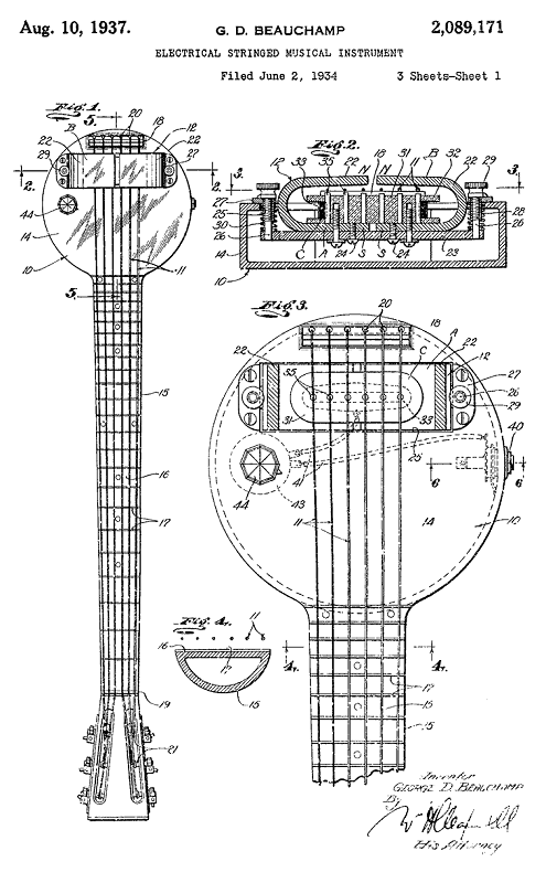 Patent na pierwszą gitarę elektryczną